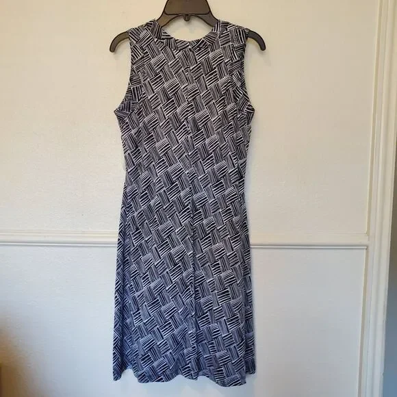 Karen Kane Dress‎ Sleeveless Lined Geometric Design Womens Sz M Black And White - Picture 6 of 12